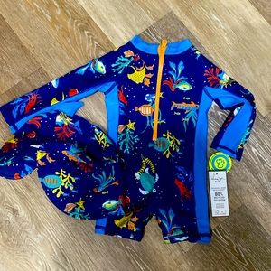 NEW!!! Panama Jacks 12 month one piece swimsuit w/ sun hat